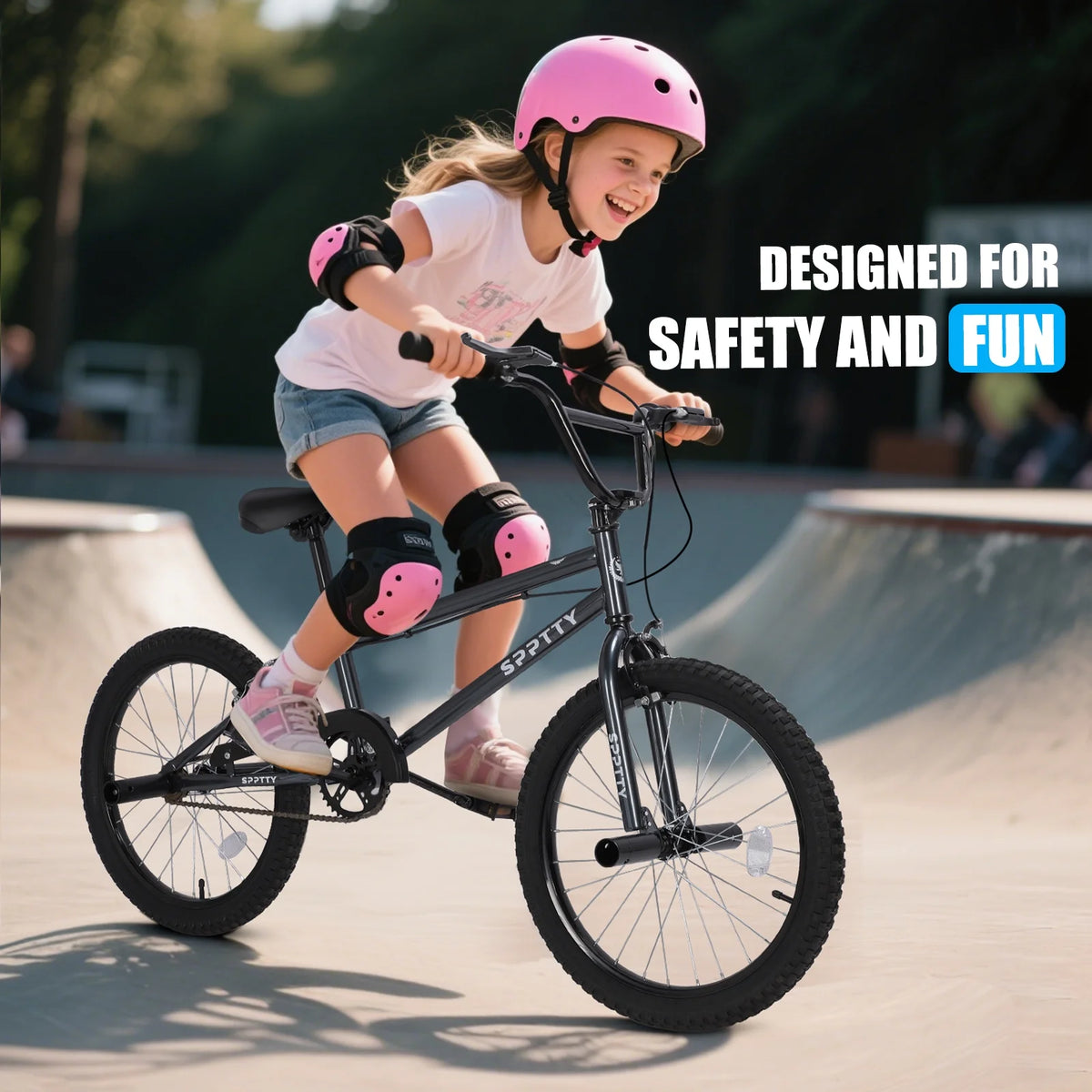 SPPTTY 20" Freestyle BMX Bike with 4 Pegs,Kids Bicycle for Teen Beginner, Age 7-14 Years,Multicolor