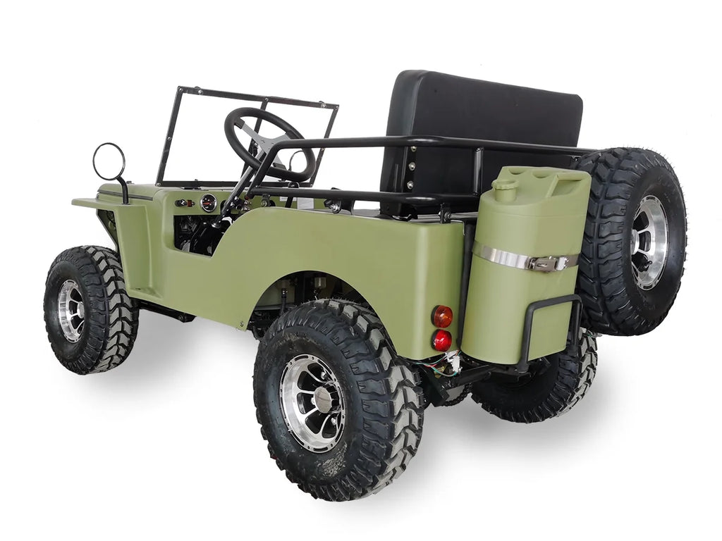 SYX MOTO 125cc Go Kart 4-Wheeler, 3-Speed + Reverse, Electric/Kick Start, 35 MPH Max Speed for Teens & Adults, Matte Green