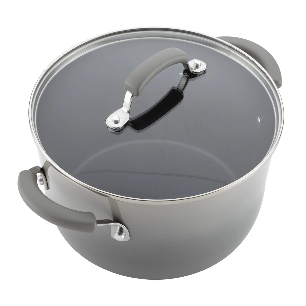 Rachael Ray 15-Piece Nonstick Pots and Pans Set/Cookware Set, Marine Blue