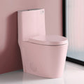 GINOST 1.1/1.60 GPF Dual-Flush One Piece Toilet, Water-Saving Elongated Comfort Height Floor Mounted, Soft Close 1000 Gram Map Flushing Score Toilet, Rose 23T01-RS