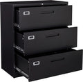 STANI Lateral File Cabinet with Lock, 3 Drawer Lockable Filing Cabinet, Large Metal Storage File Cabinet for Hanging Files Letter/Legal/F4/A4 Size