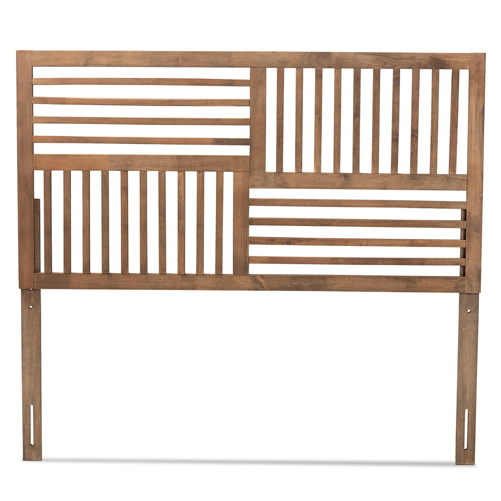 Baxton Studio Adler Contemporary/Modern Slat Back Support Wood Headboard, Full, Ash Walnut