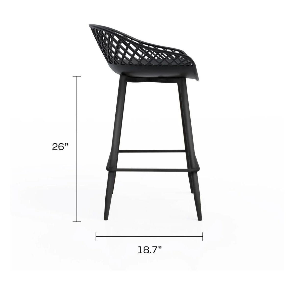 Kurv Indoor and Outdoor Counter Stool - Aloe Green - Set of 2