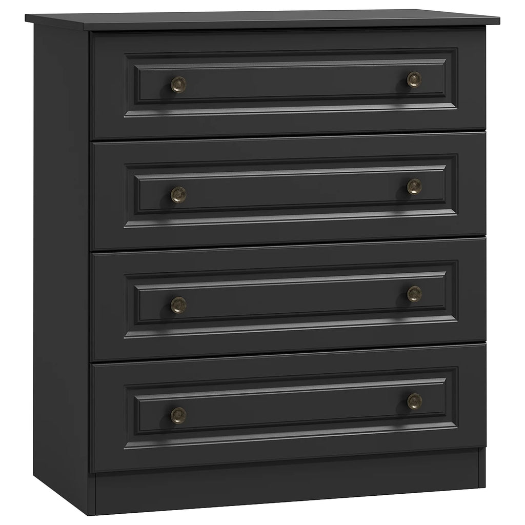 IDEALSOUL Dresser, Black Dresser Tall dresser with Large Storage Space, 4 Drawer Dresser for Bedroom, Hallway, Entryway