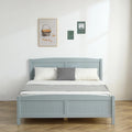 Zimtown Queen Bed Frame,Solid Pine Wood Kids Twin Platform Bed Frame, Bedroom Queen Bed with Headboard for Adults, Gray