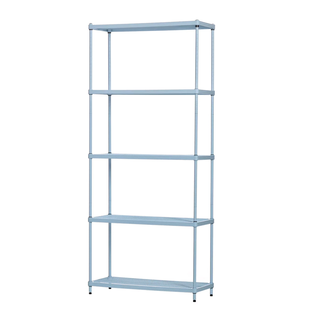 Design Ideas MeshWorks 5 Tier Steel Storage Shelving Unit Bookshelf, Green