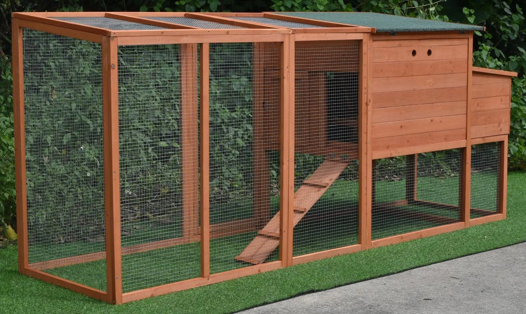 98" Backyard Wood Chicken Coop 2-4 Large Chickens Hen House Run with Nesting Box