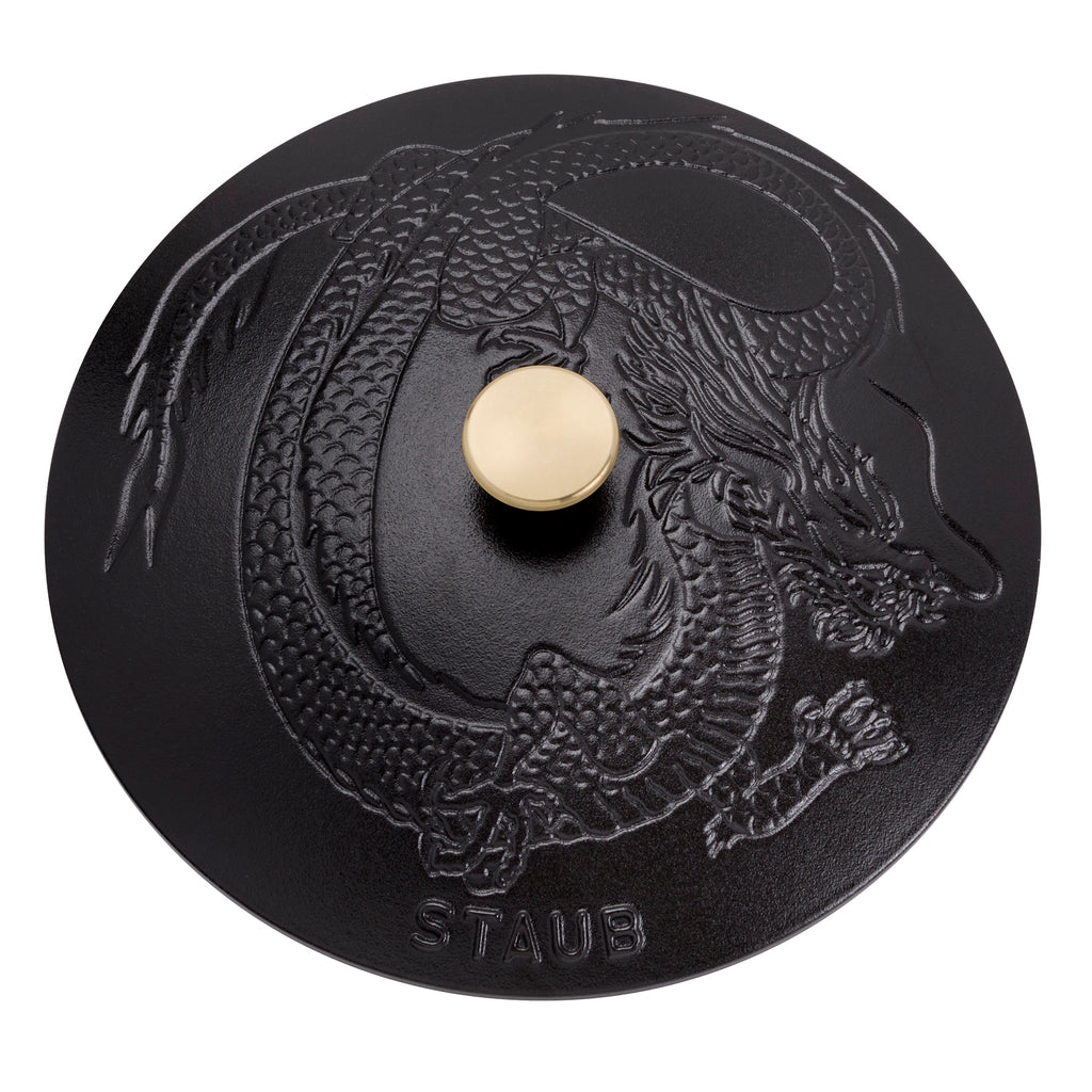 Staub Cast Iron 2.5-qt Saute Pan with Dragon Lid - Cherry