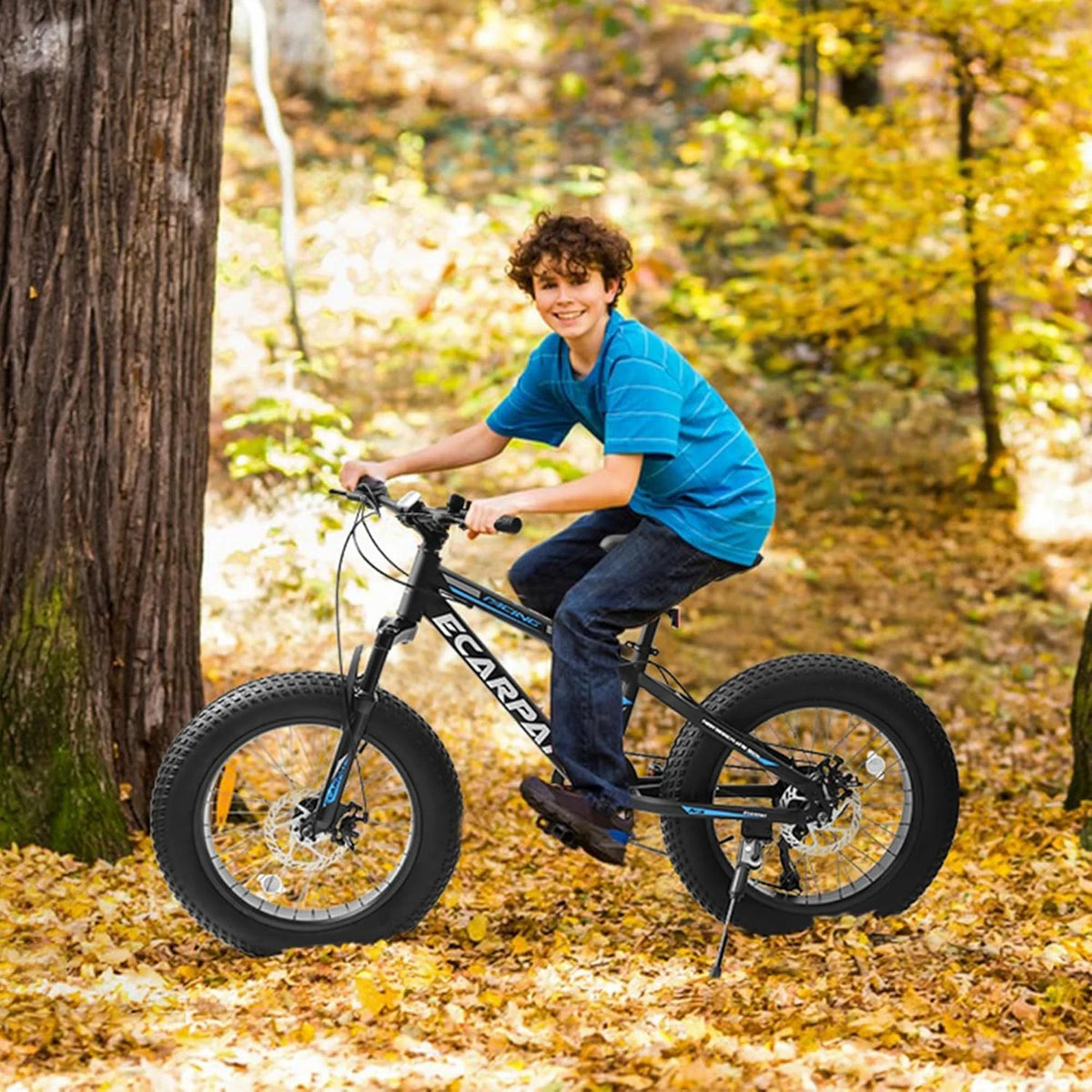 20 Inch Mountain Bike for 7-15 Years Old, 7 Speed Kids Bike with High Carbon Steel Frame, Fat Tire and Dual Disc Brake, Front Suspension Mountain Bicycle Gift for Boys Girls, Grey-Orange