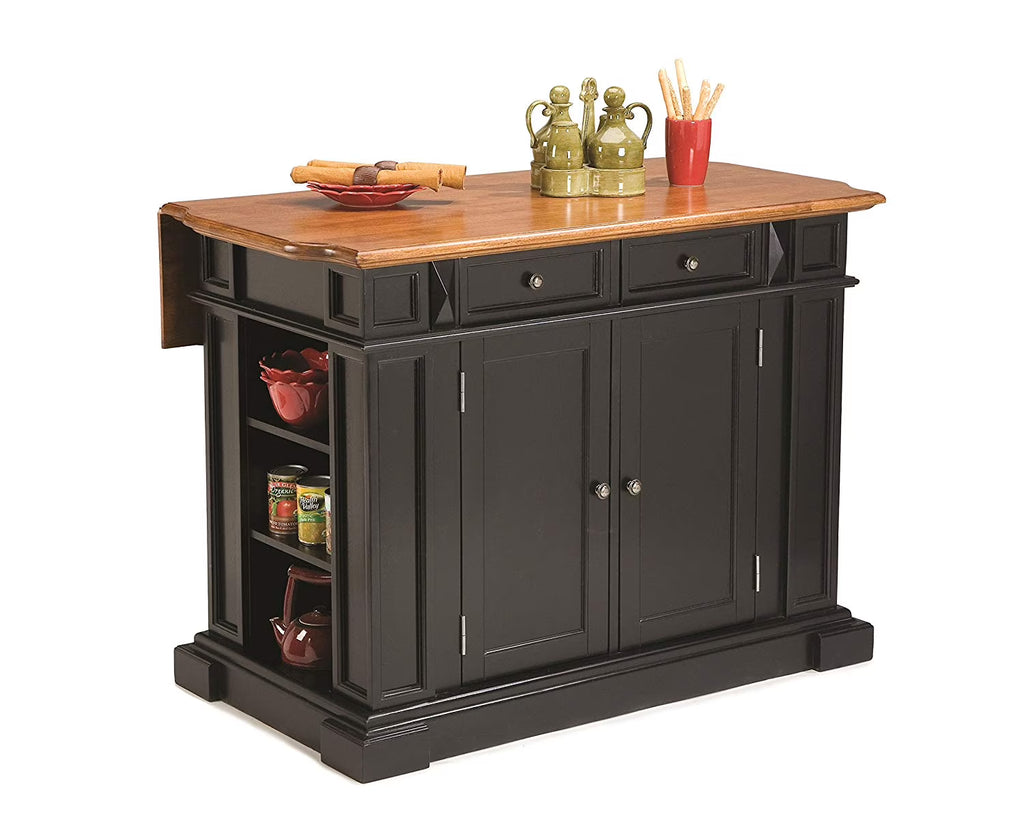 Homestyles Americana Wood Kitchen Island in Black