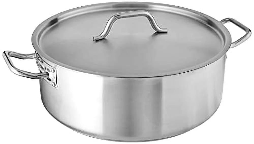 Winware by Winco Brazier With Cover, Stainless Steel 20 Quart