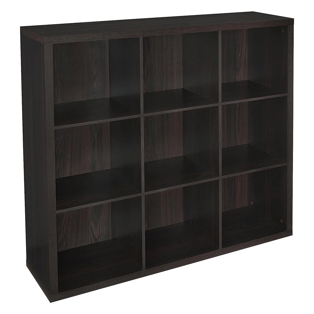 ClosetMaid 9 Cube Storage Shelf Bookshelf Organizer with Back Panel, Gray
