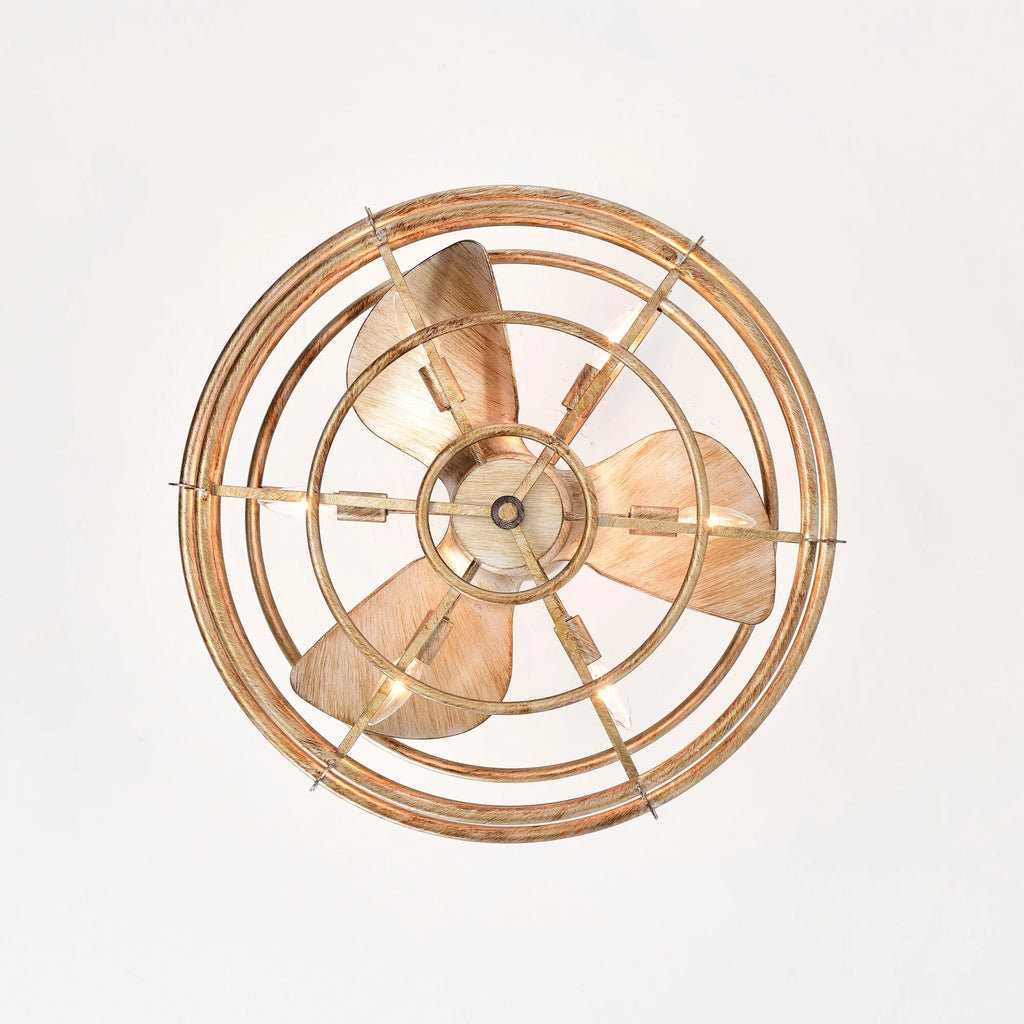 Baakir 26.1 in. 6-Light Indoor Gold Brushed Finish Ceiling Fan with Light Kit and Remote