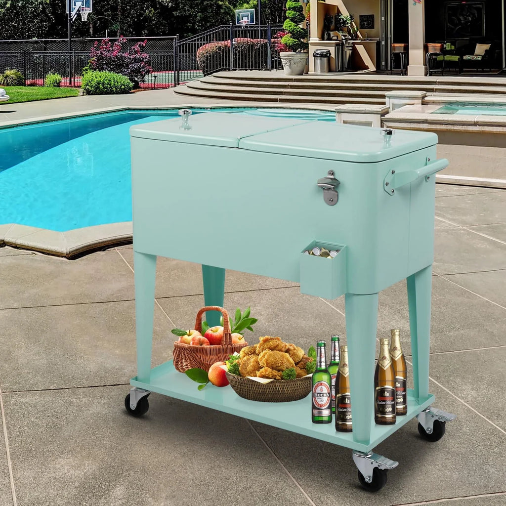 Winado 80QT Iron Spray Cooler with Shelf Green