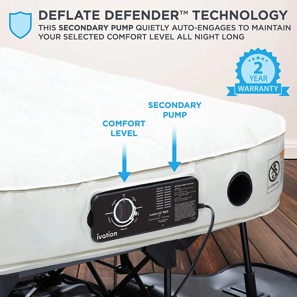 Ivation EZ-Bed 10 in Portable Air Beds with Built-in Pump, Full