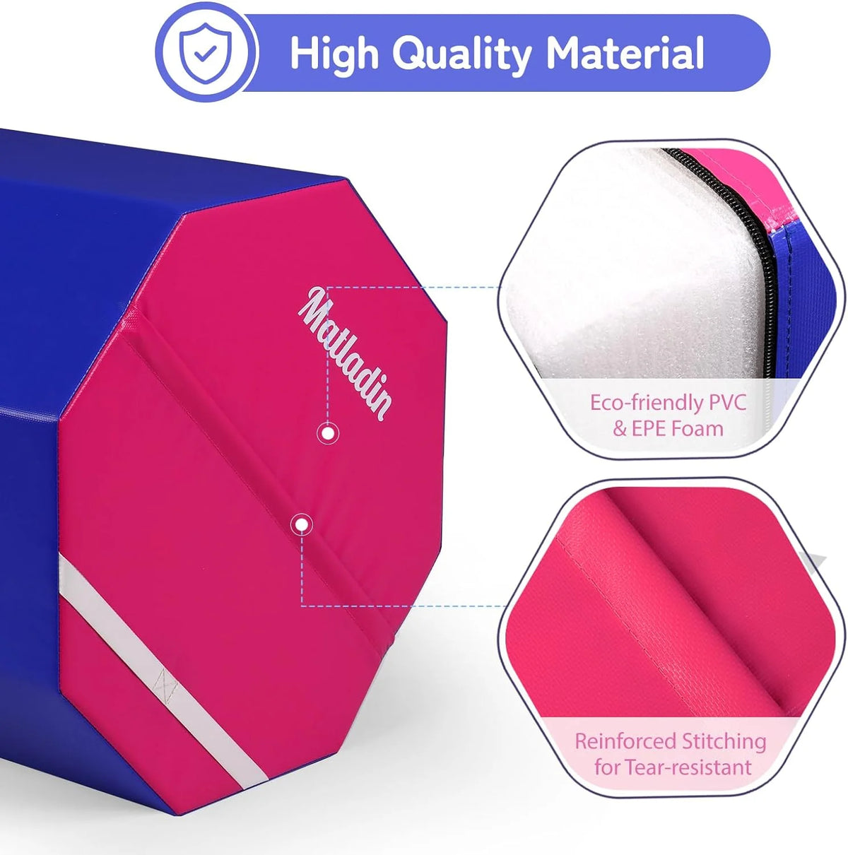 Matladin Octagon Gymnastics Skill Shapes, PVC Pink, 9.7 lb