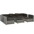 Outsunny 7pc Sectional Wicker Patio Furniture, Charcoal