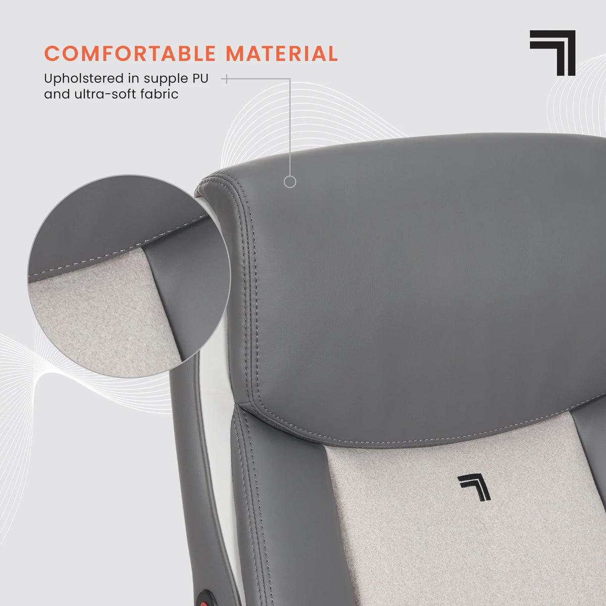 Sharper Image S-120 Massage and Heat Office Chair, Gray/White