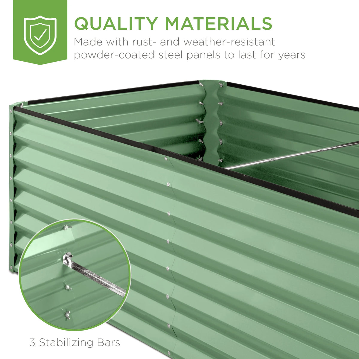 Best Choice Products 8x4x2ft Outdoor Metal Raised Garden Bed, Planter Box for Vegetables, Flowers, Herbs - Gray