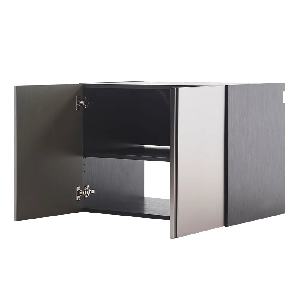 7-Piece Storage Cabinet Set, Modern Style Kitchen Furniture Set with Stand Cupboard and Console Table, Wall-Mounted or Free-standing Cabinet Set for Living Room, Kitchen, Dark Gray