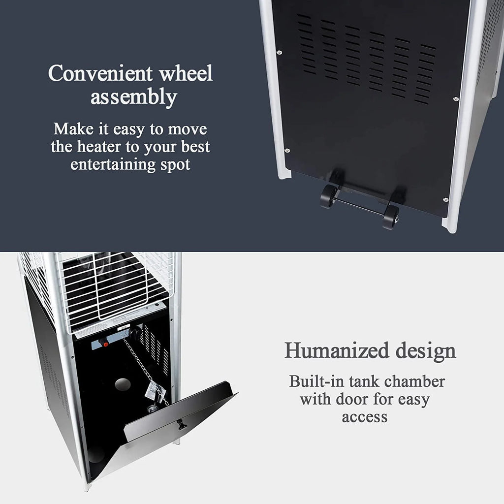 Pamapic 42000 BTU Stainless Steel Propane Patio Heater