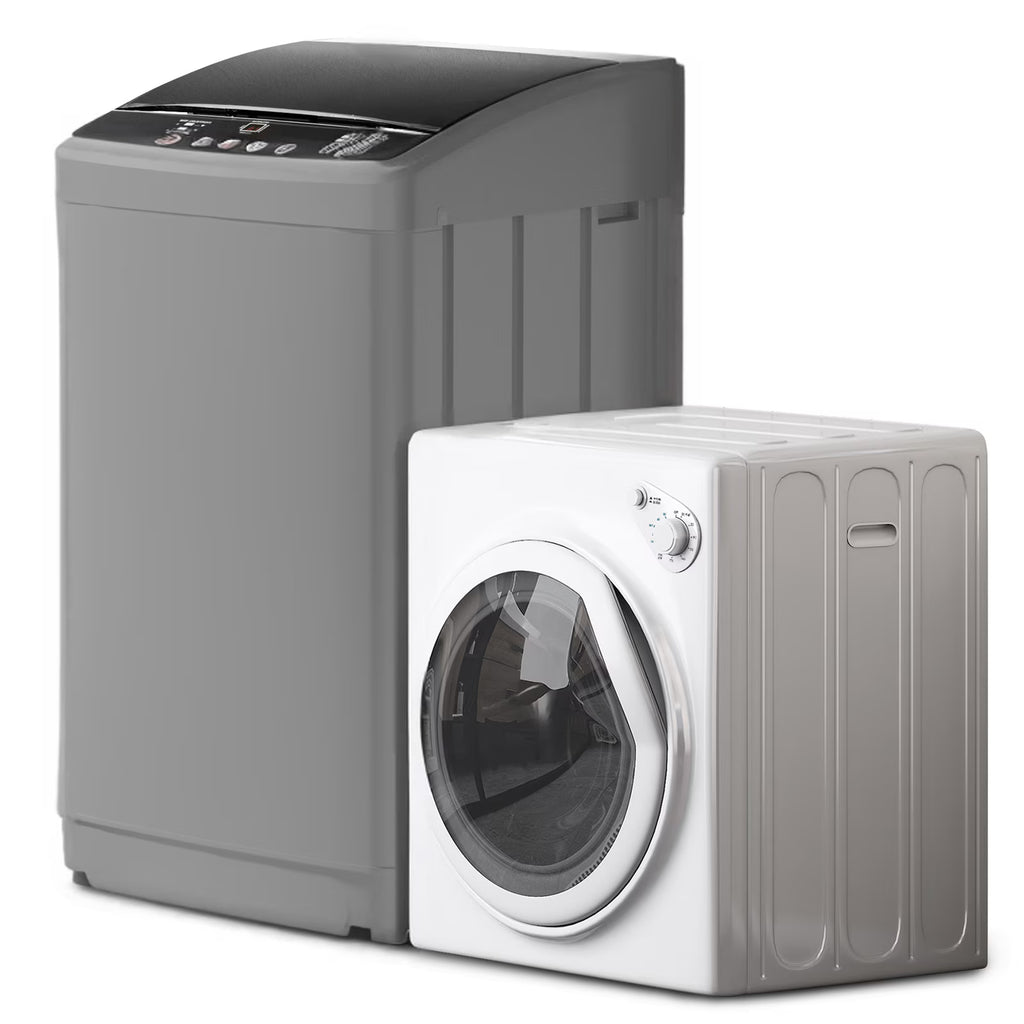 TABU Washer and Dryer Set, 17.6LBS Full Automatic Washing Machine & 8.8LBS Portable Dryer (Gray&White)