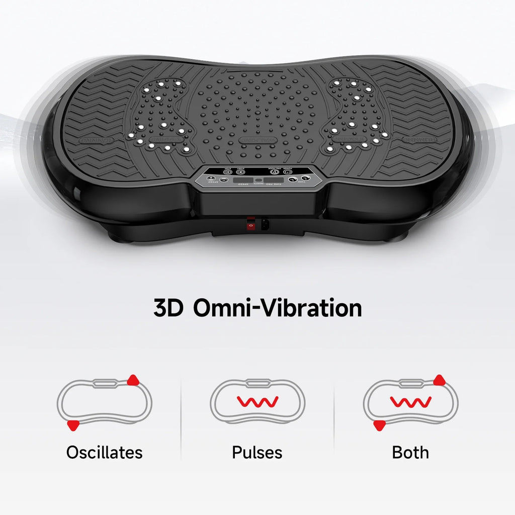 LNOW Full Body Vibration Plate Exercise Machine for Lymphatic Drainage, Muscle Toner with Bluetooth & Massage Pedals, Workout Vibration Platform for Home Fitness 400lbs
