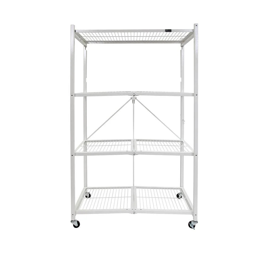 Origami 2-Pack R5 Series Heavy-Duty 4-Tier Foldable Steel Shelf, Pewter