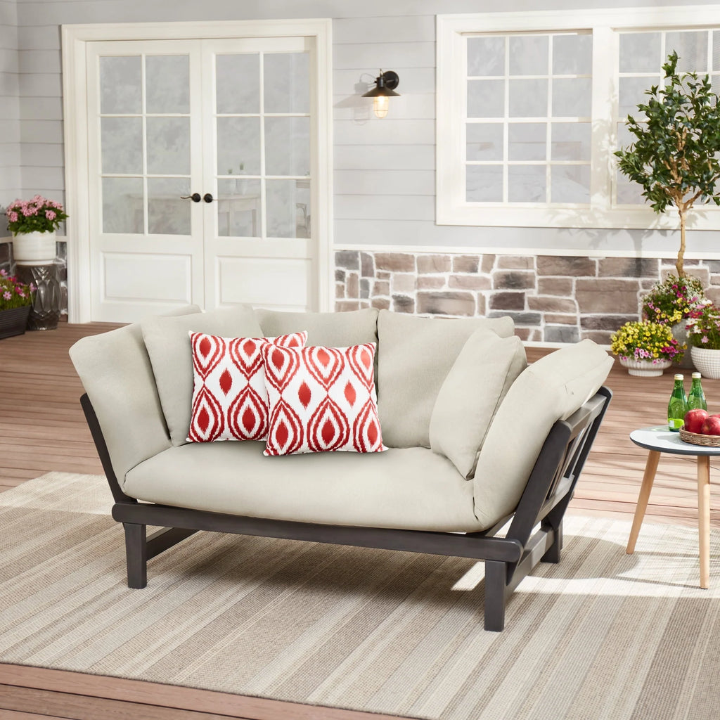 Better Homes & Gardens Delahey Folding Wood Outdoor Sofa - Gray