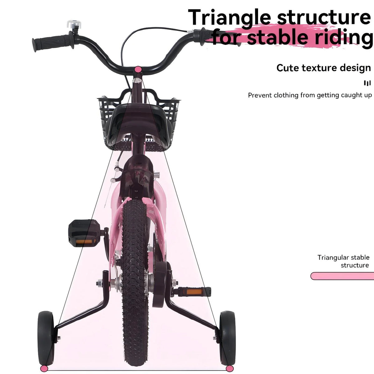 iRerts Kids Bike with Training Wheels, 16 Inch Kids Bicycle for Boys Girls Ages 4-8 Years Old, Girls Bicycles for Kids with Adjustable Seat, Fender and Varrier, Pink
