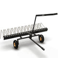 RVNI 60" Dethatcher Tow Behind Lawn Groomer Steel Landscape Rake with Wheels Corrosion Resistant ATV & UTV