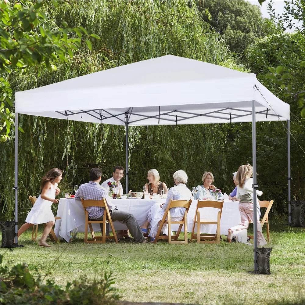 Topeakmart 12x12ft Commercial Pop-up Canopy Tent with Adjustable Height for Outdoor, White