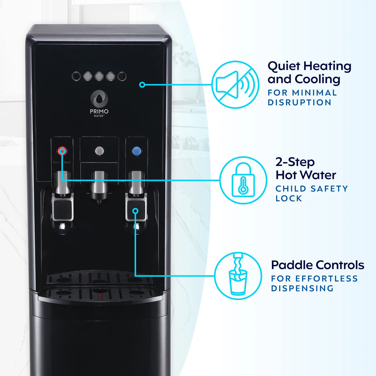 Primo Water® Bottom Loading Pro 2 Temp Water Dispenser with Single-Serve Coffee Maker, Black