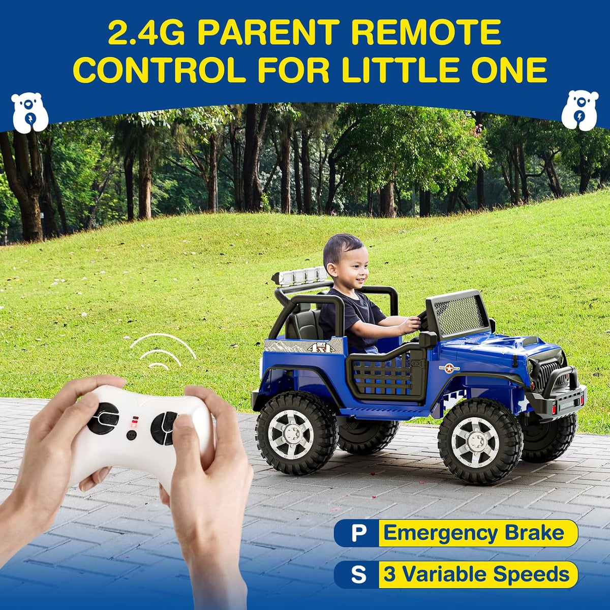 L8 Ride On Car, 2 Seater, 12V Kids Electric Car w/Remote Control, 4-Wheel Suspension, Bluetooth Speaker, Multi Music Modes, 3 Speeds, LED Lights, Xmas & Birthday Gift Ideas for Kids Ages 3+