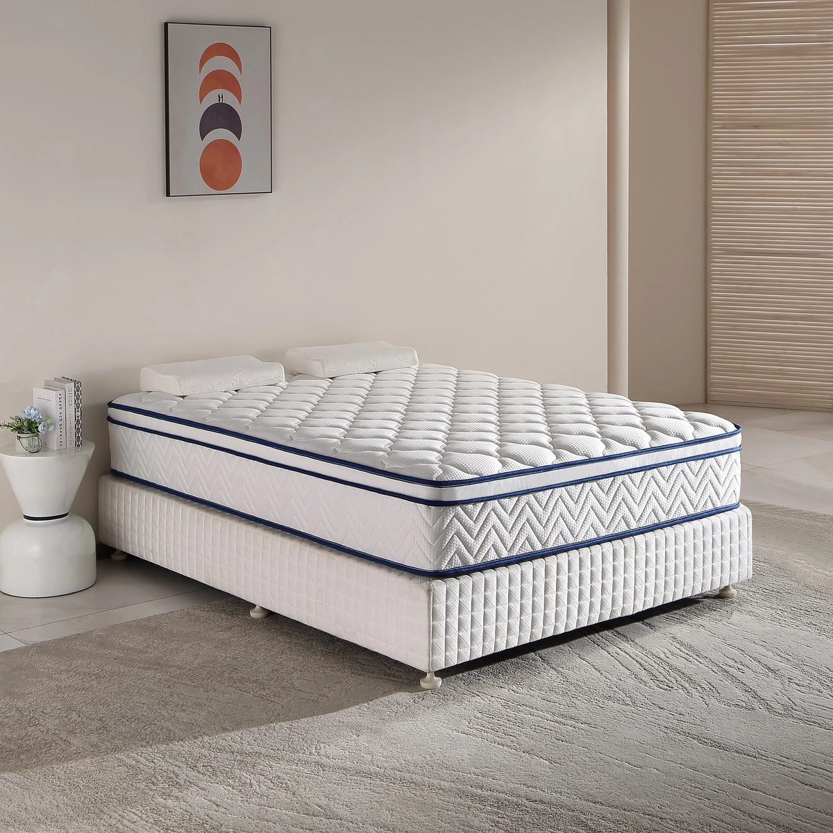 QOFYU Plush Queen Mattress 12 inch, Queen Size Spring HybridGel Memory Foam Mattress,  Queen Mattresses in a Box