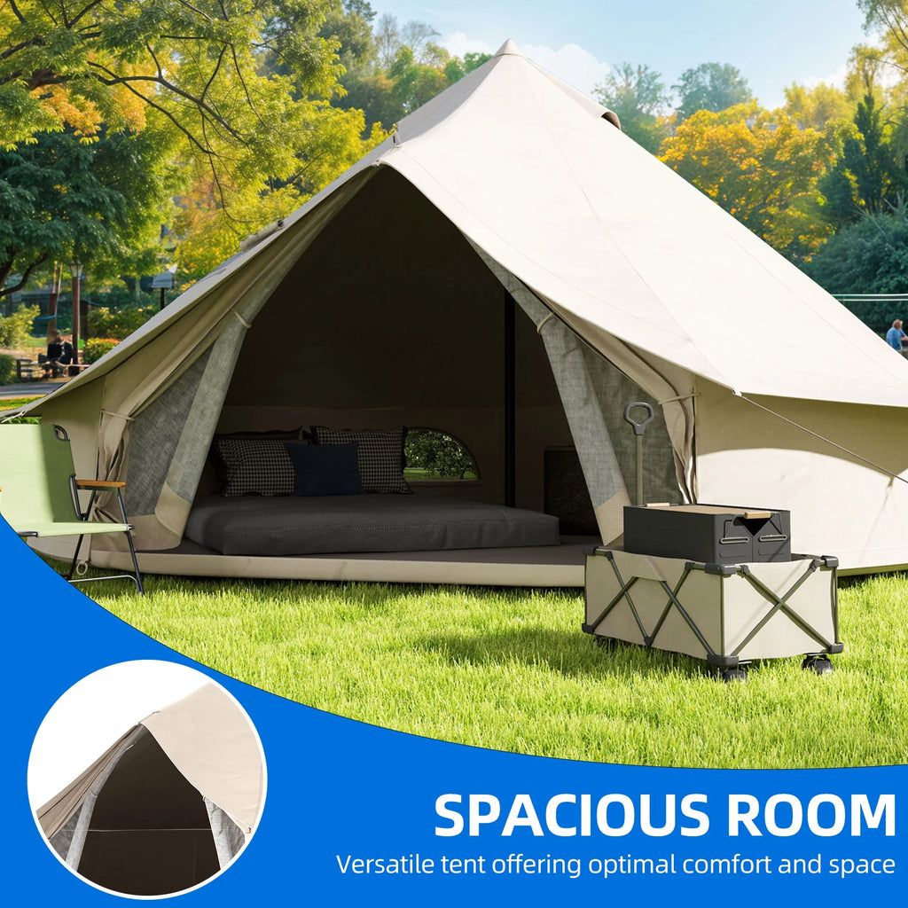 Dextrus Camping Tent with Stove Jacks & Windows for Outdoor Family Party, Camping, Picnic, Barbecue
