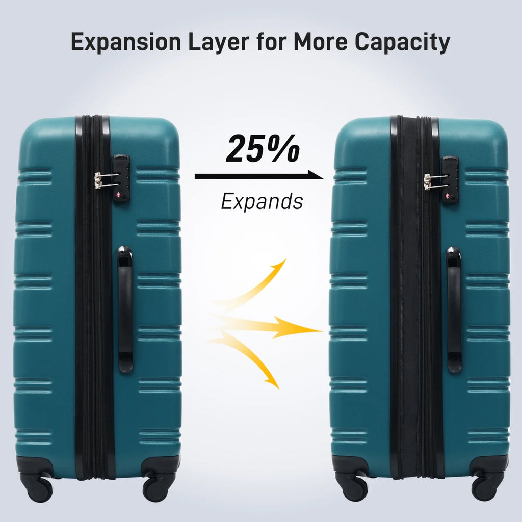 Luggage Sets 3 Piece, Hardside Expandable Ultra Durable PC Lightweight Carry On, Travel Suitcase Set with TSA Lock Spinner Wheels, Multicolor Purple