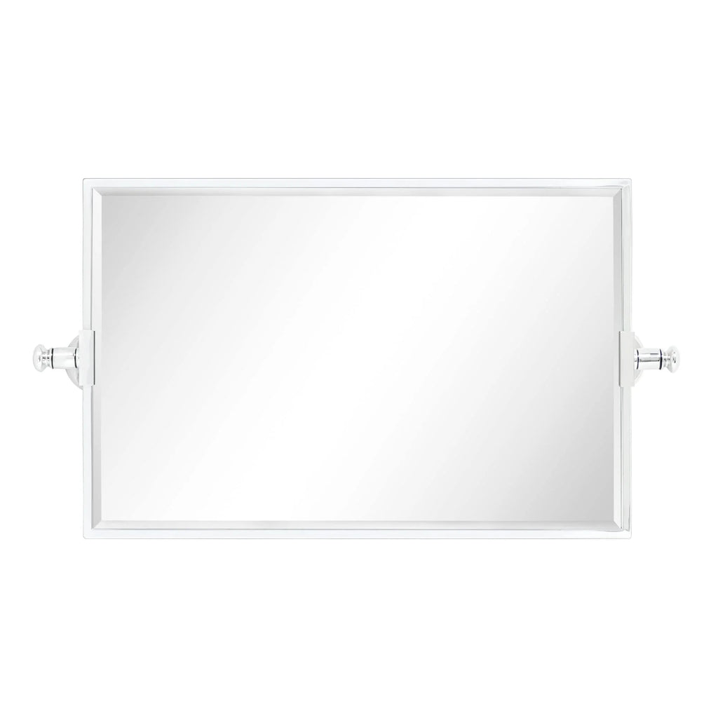 TEHOME Black Beveled Rectangle Pivot-N-View Bathroom Vanity Mirror 14x22"