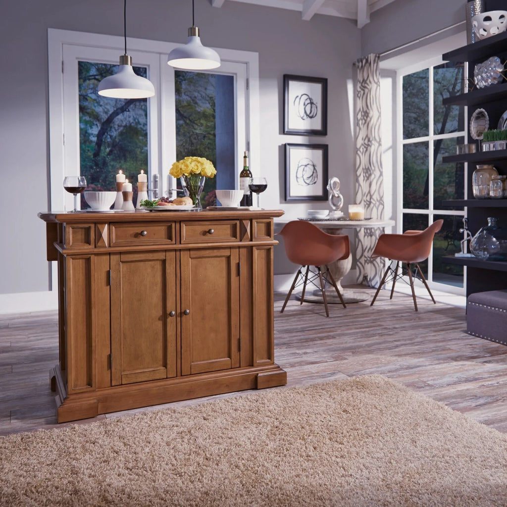 Homestyles Americana Wood Kitchen Island in Black