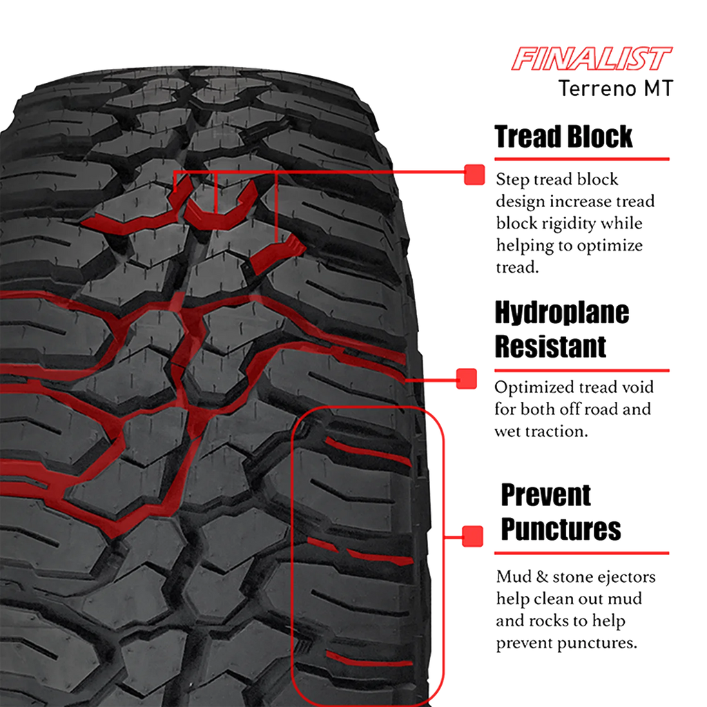 Finalist Terreno M/T 285/70 R17 All Season LT285/70R17 10 Ply 121/118Q LR E Mud Terrain Tire (No Rim)