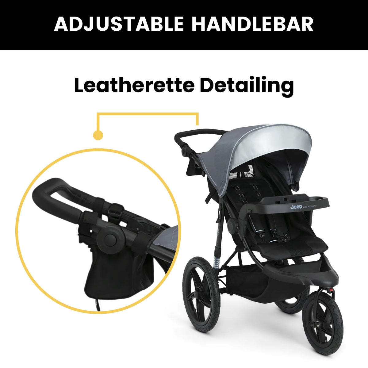 Jeep TurboGlyde Jogging Stroller by Delta Children, Black