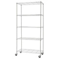 TRINITY BASICS EcoStorage 5 Tier Adjustable Wire Shelving w/ Wheels, Chrome