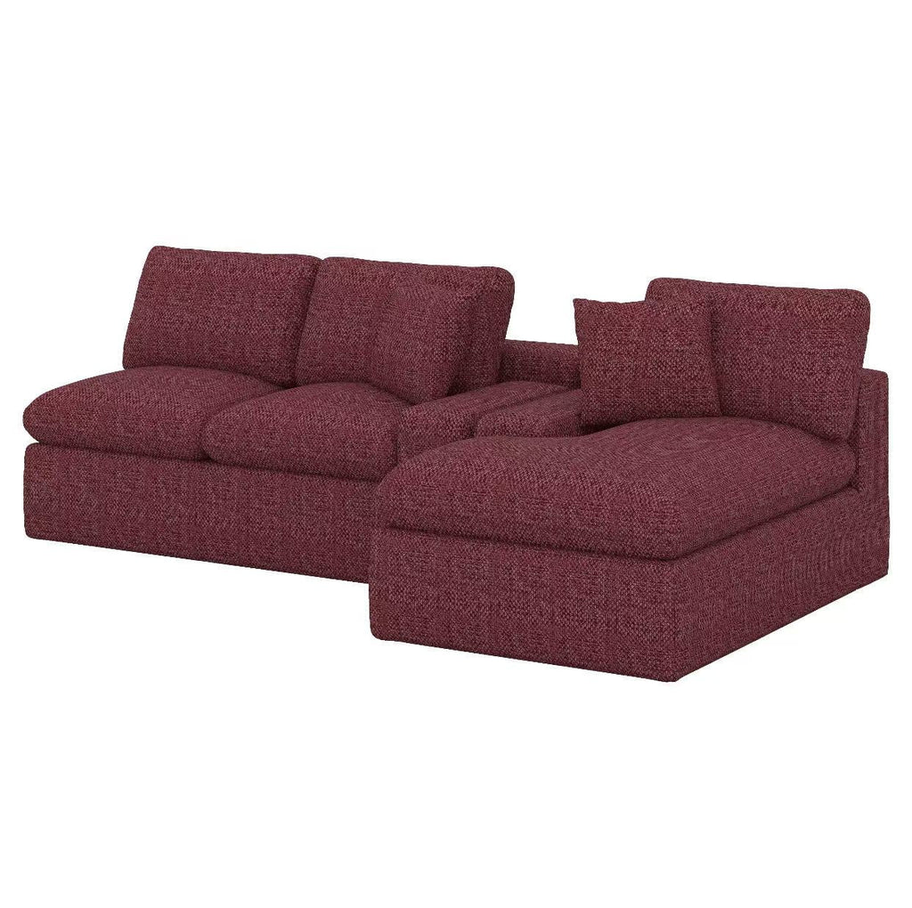 BEBPILOO Modular Chenille 107.9" Sofa with Flexible Configuration, Double - Layer Cushions, Deep Seating & Side Storage Pockets, Full-compressed Sofa for Living Room, Gray