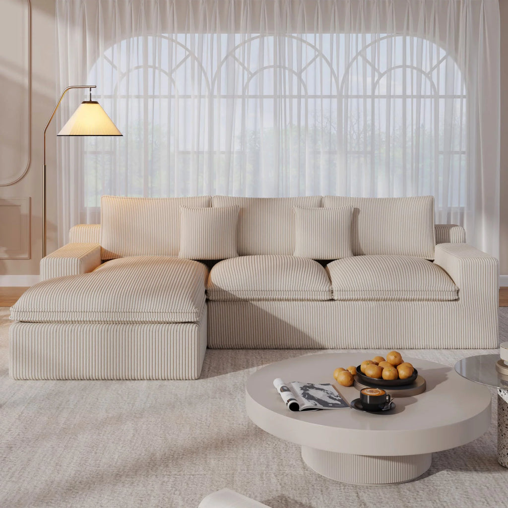 108�� Modular Sectional Sofa, Cloud Sectional Couch with Deep Seat, Modern Modular L-Shape Sofa Couch with Chaise,Upholstered Couches for Living Room Bedroom