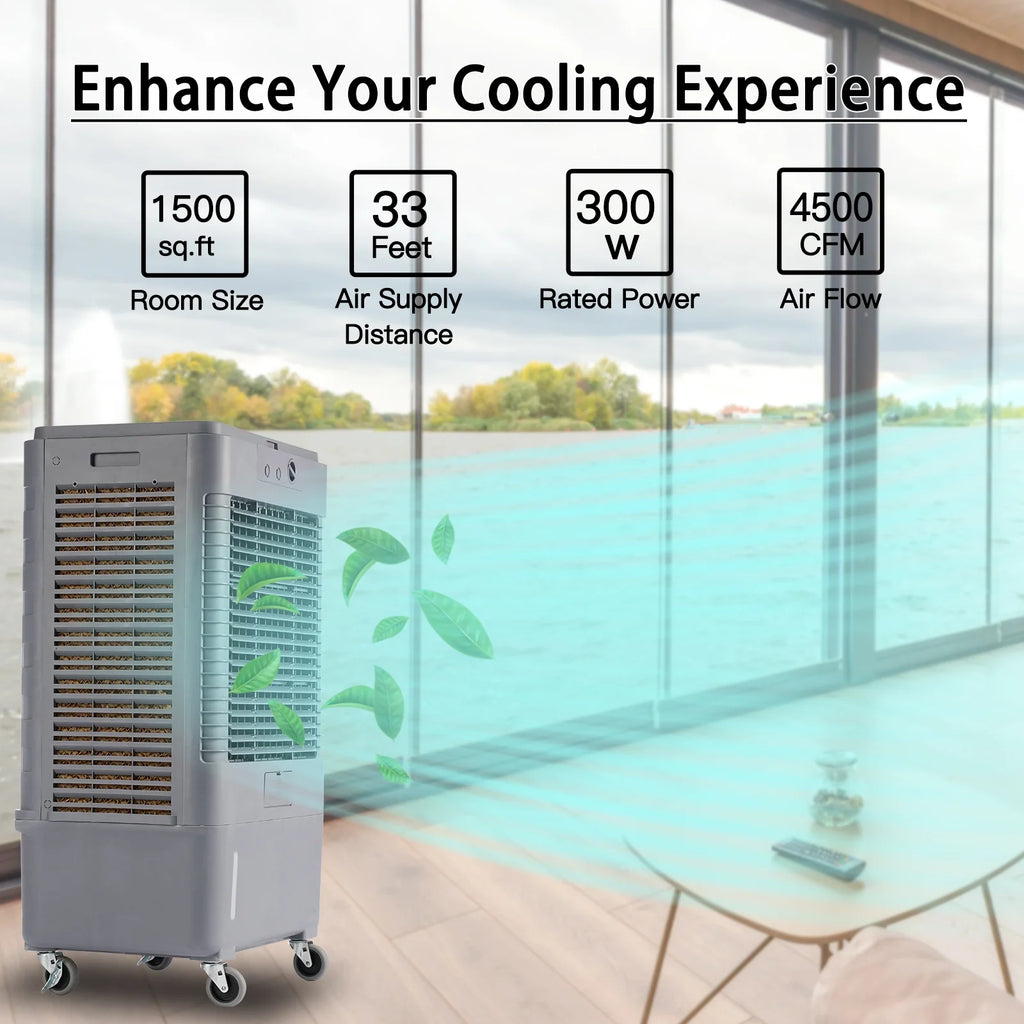 YougetTech 37'' Portable 3000CFM Evaporative Air Cooler