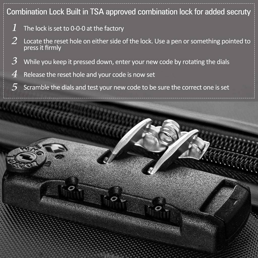 3 Piece Luggage Set Hardside Spinner Hardshell Suitcase with TSA Lock 4-Wheel Upright Luggage for 360 Degree Movement (20/24/28), Purple