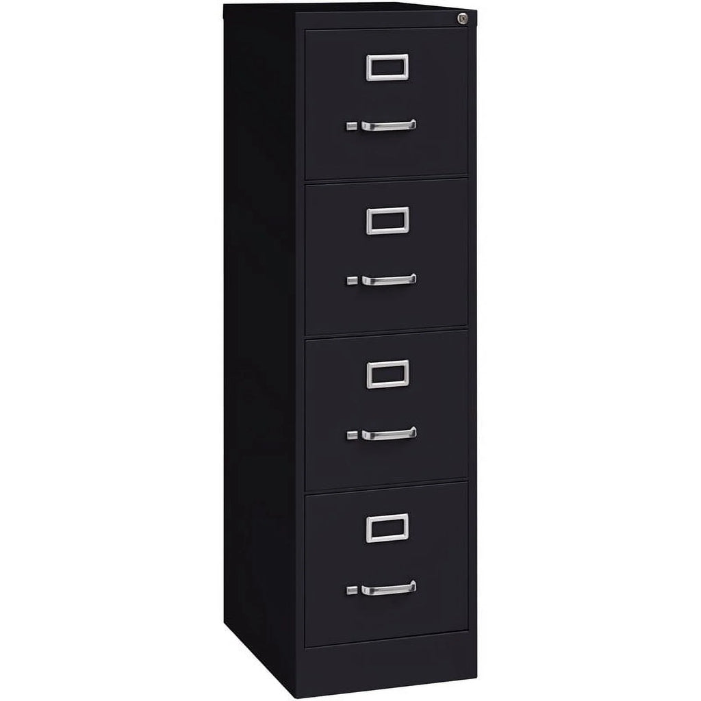 Scranton 4 Drawer 22" Deep Letter File Cabinet in Black, Fully Assembled