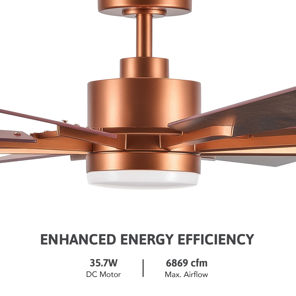 Bestco 60" Ceiling Fan with Light Kit and Remote Control for Farmhouse Living Room