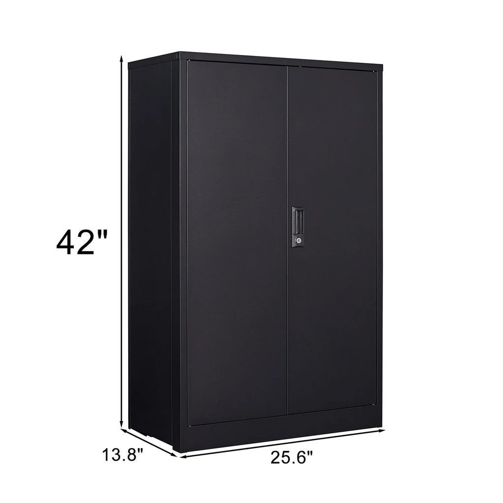Metal Storage Cabinet with Locking Doors and Adjustable Shelf, Folding Filing Storage Cabinet, Rolling Storage Locker Cabinet for Home Office,School,Garage, White