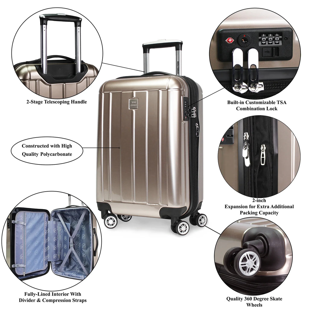 World Traveler Contour Hardside 3-Piece Spinner Luggage Set - Yellow